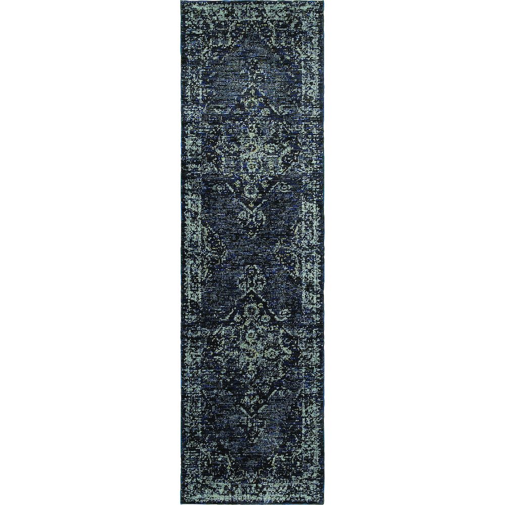 ANDORRA Blue 2' 3 X  8' Area Rug. Picture 1
