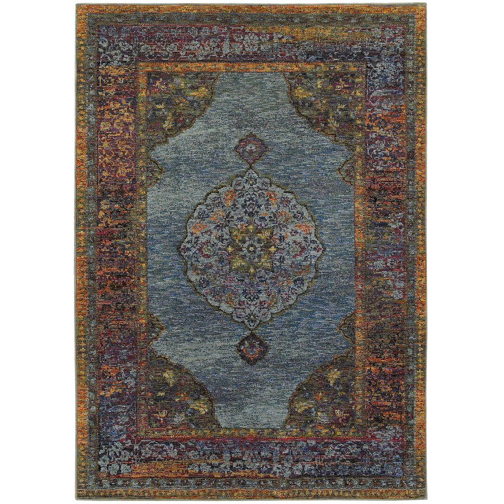 ANDORRA Blue 1'10 X  3' 2 Area Rug. Picture 1