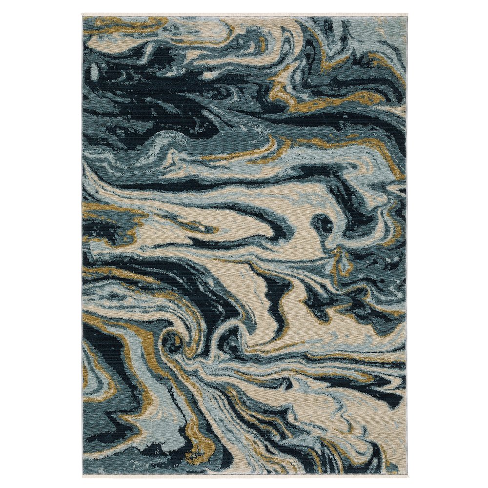 Runner Contemporary Rug Made of Polyester, Blue color. Picture 1