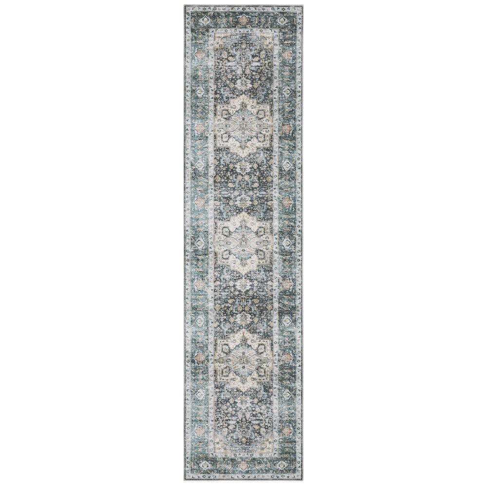 CHARLESTON Blue 2' X  8' Area Rug. Picture 1