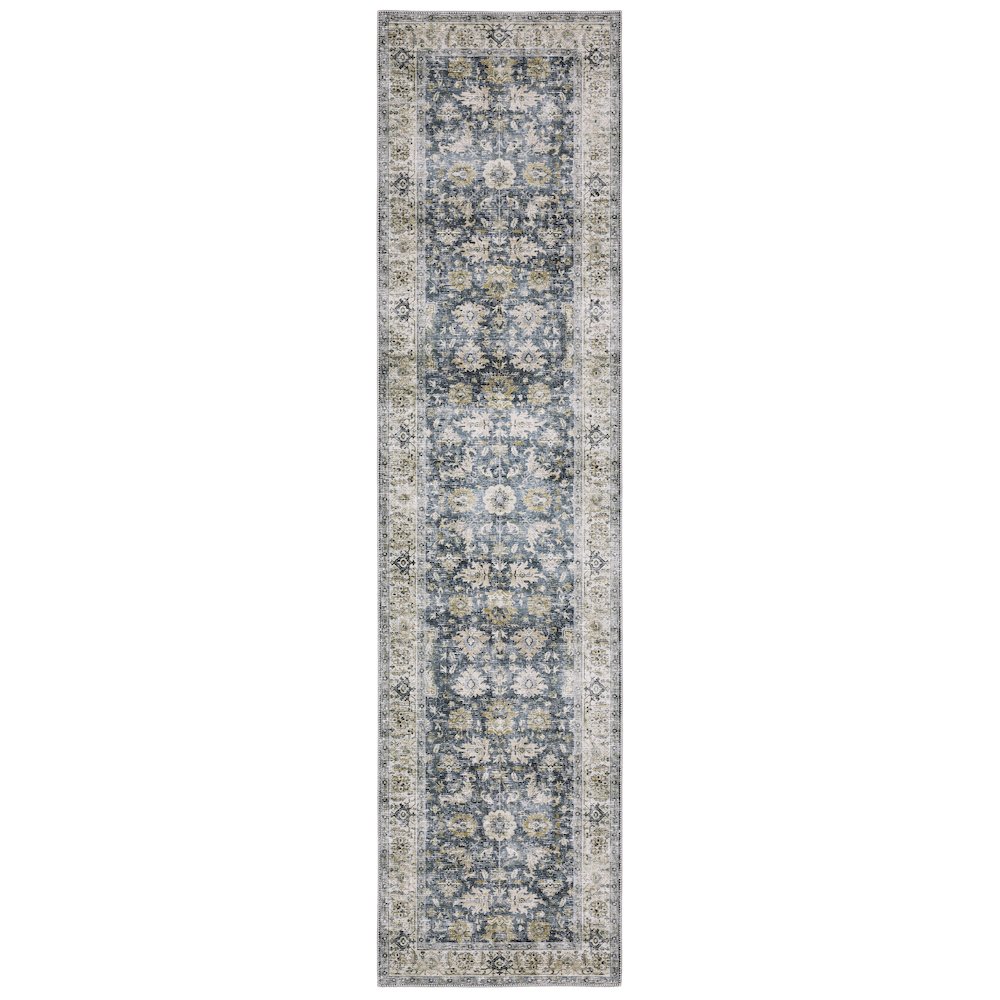 CHARLESTON Blue 2' X  8' Area Rug. Picture 1