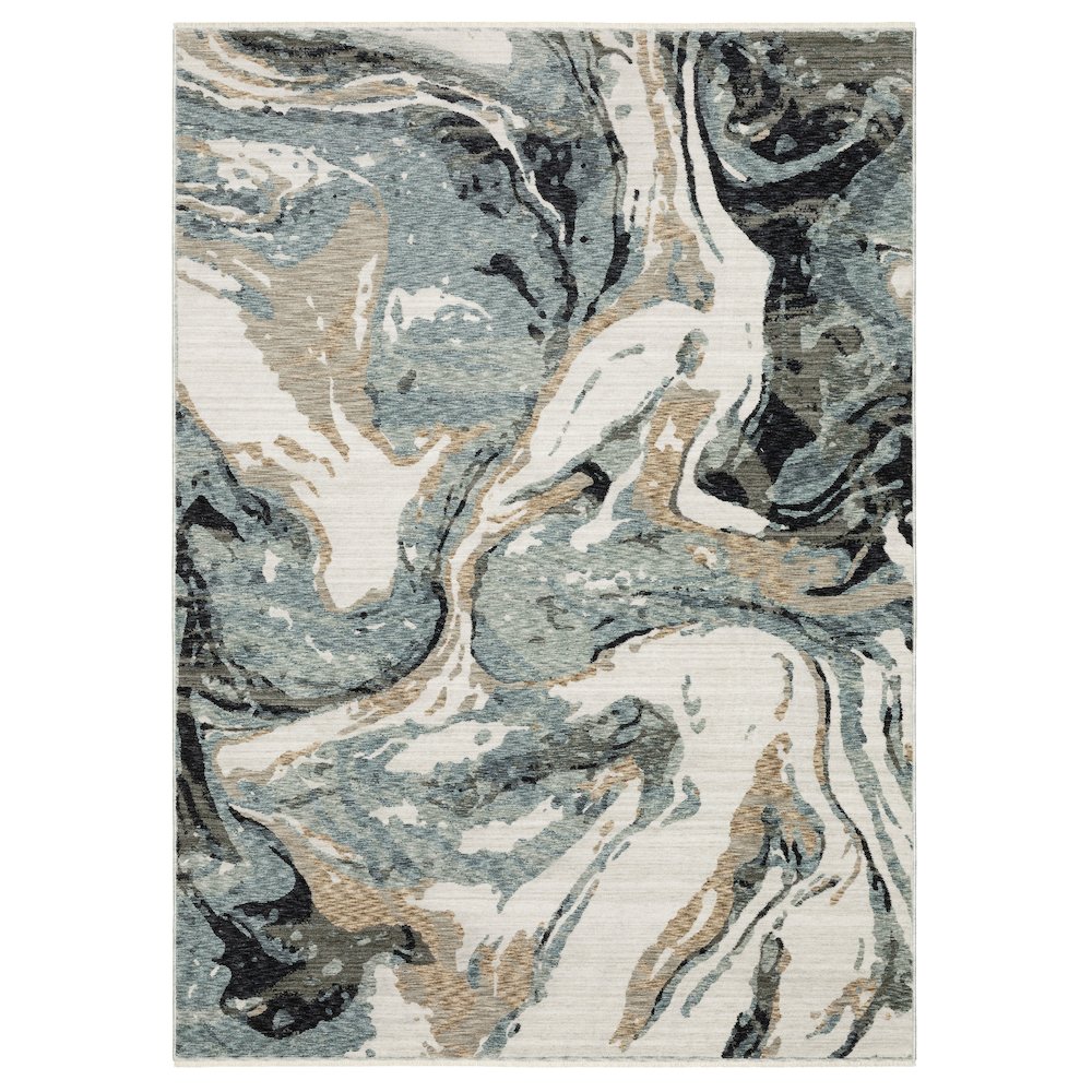 Runner Contemporary Rug Made of Polyester, Blue color. Picture 1