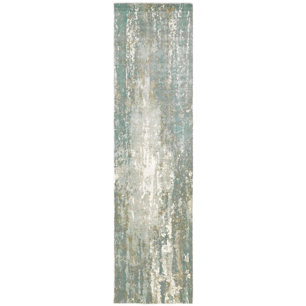 FORMATIONS Blue 2' 6 X 10' Area Rug. Picture 1