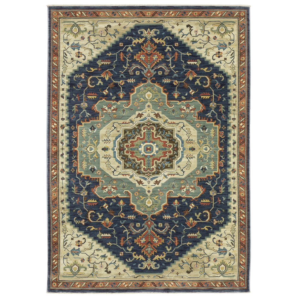 Francesca 6X9 Size Traditional Style Rug Blue Color. Picture 1