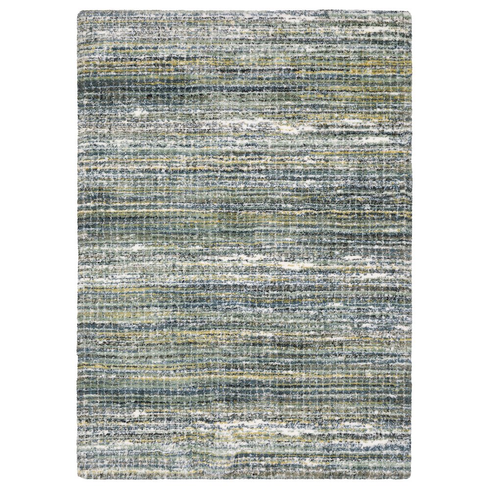 Casual Rug 3'10" X  5' 5" Size in Green/ Blue Color. Picture 1