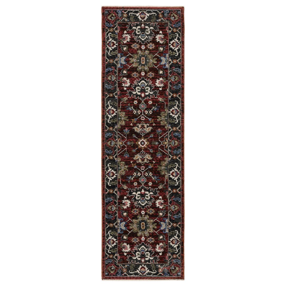 Traditional Rug 2' 3" X  7' 6" Size in Red/ Multi Color. Picture 1