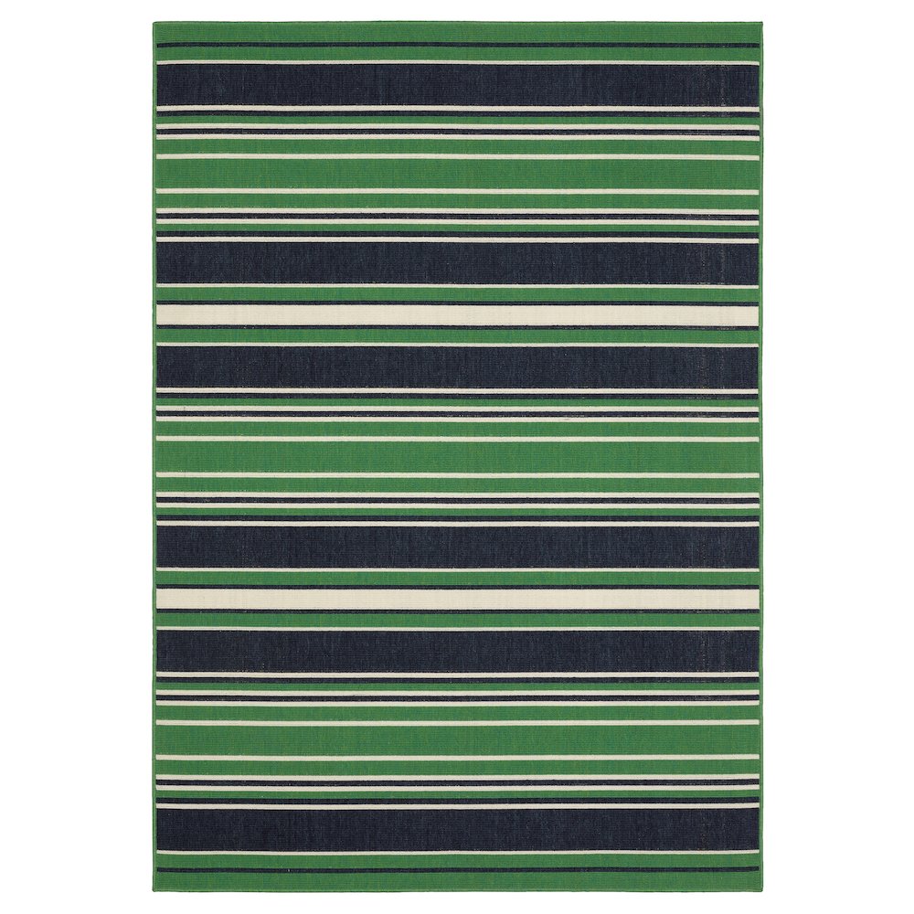 Casual Rug 1'10" X  7' 3" Size in Green/ Navy Color. Picture 1
