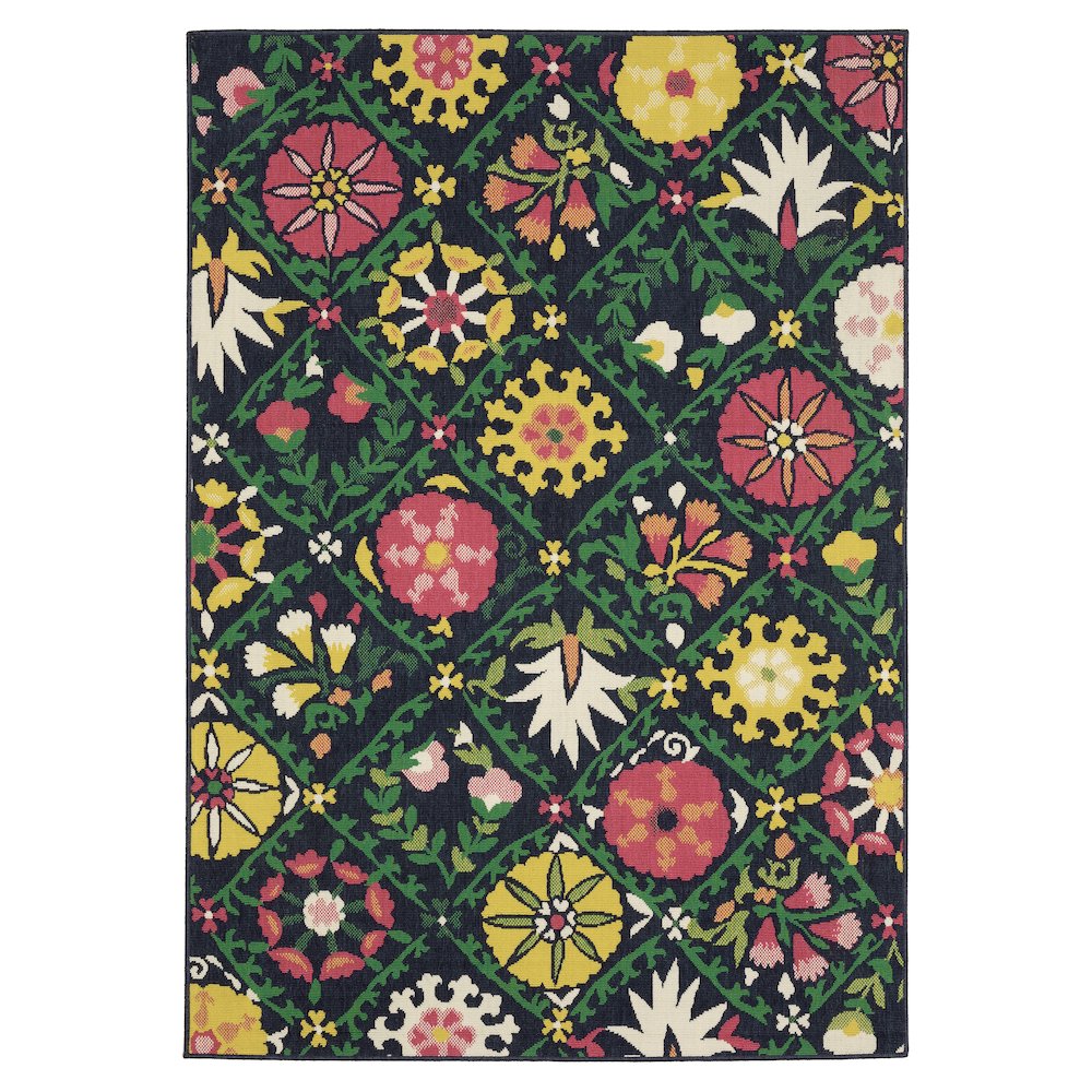 Casual Rug 1'10" X  7' 3" Size in Navy/ Multi Color. Picture 1