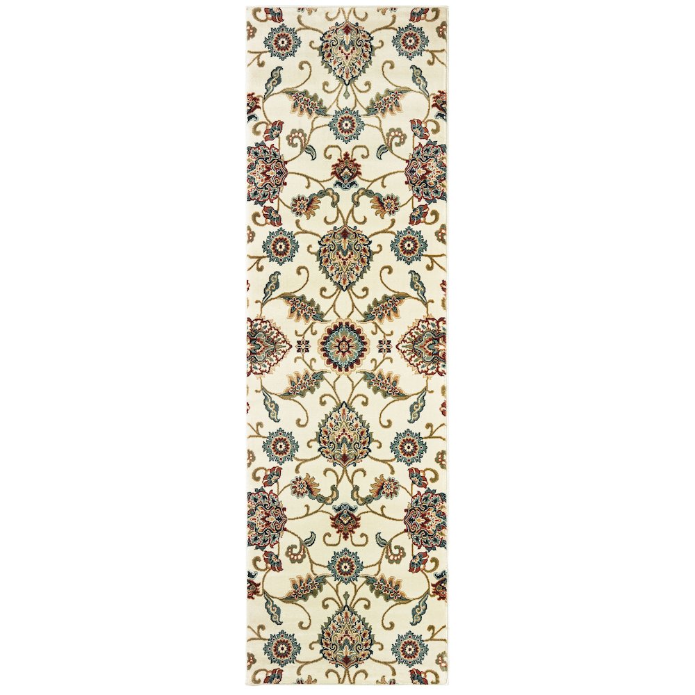 KASHAN Ivory 2' 3 X  7' 6 Area Rug. Picture 1