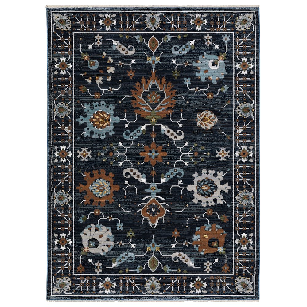 Runner Traditional Rug Made of Polyester, Blue color. Picture 1