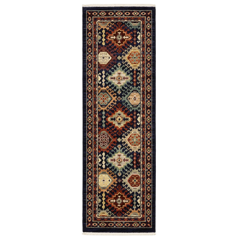 LILIHAN Navy 2' X  6' Area Rug. Picture 1
