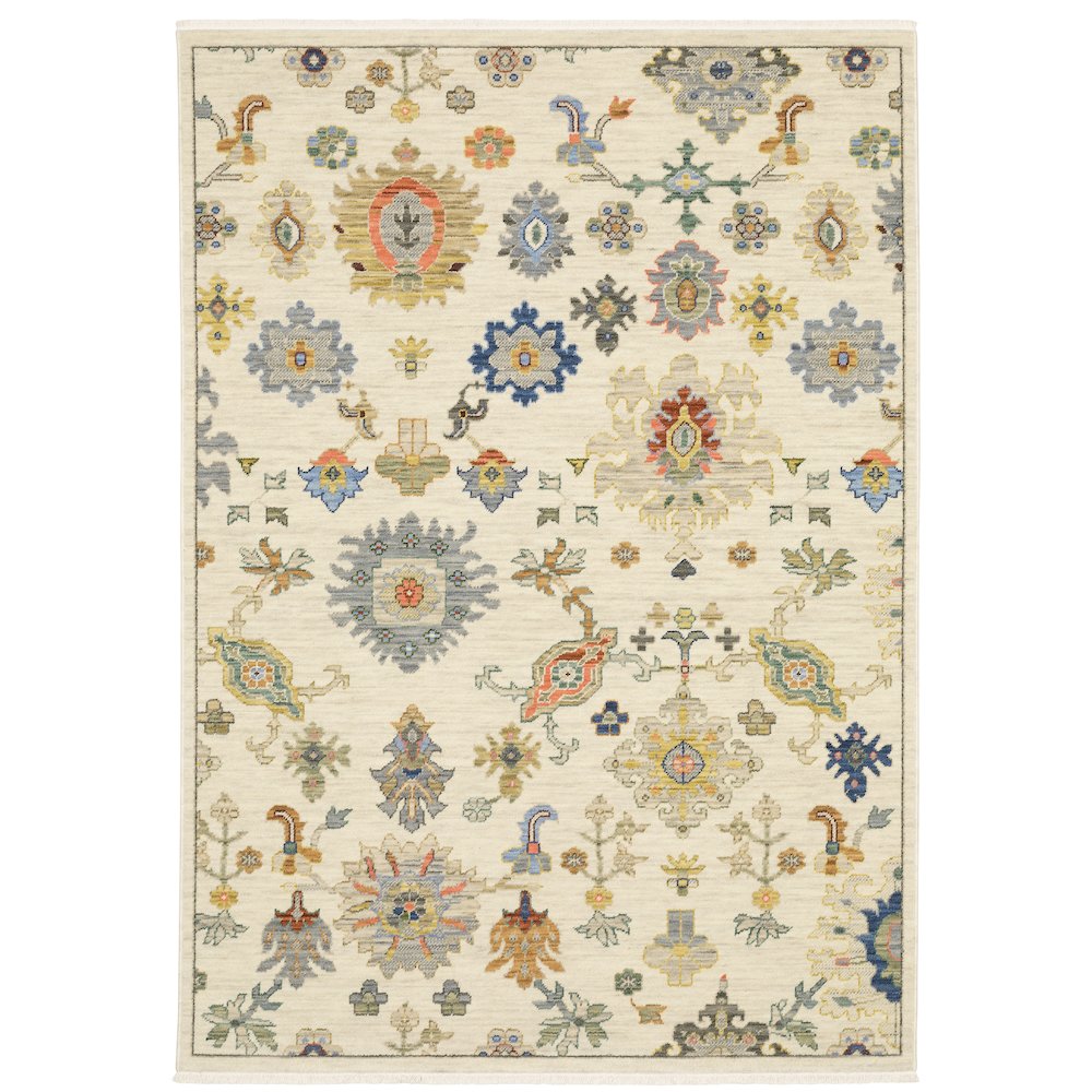 Lucca 4X6 Size Traditional Style Rug Ivory Color. Picture 1