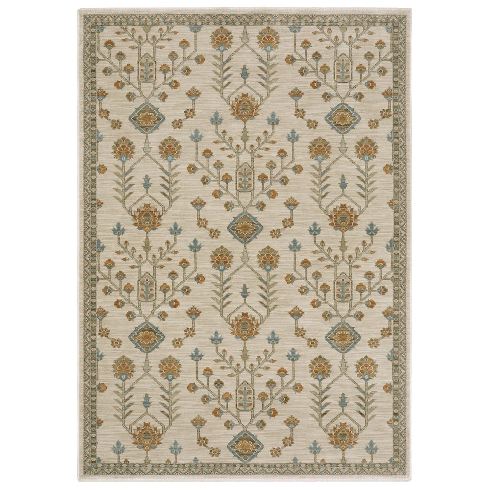 Casual Rug 2' 3" X  7' 6" Size in Beige/ Rust Color. Picture 1