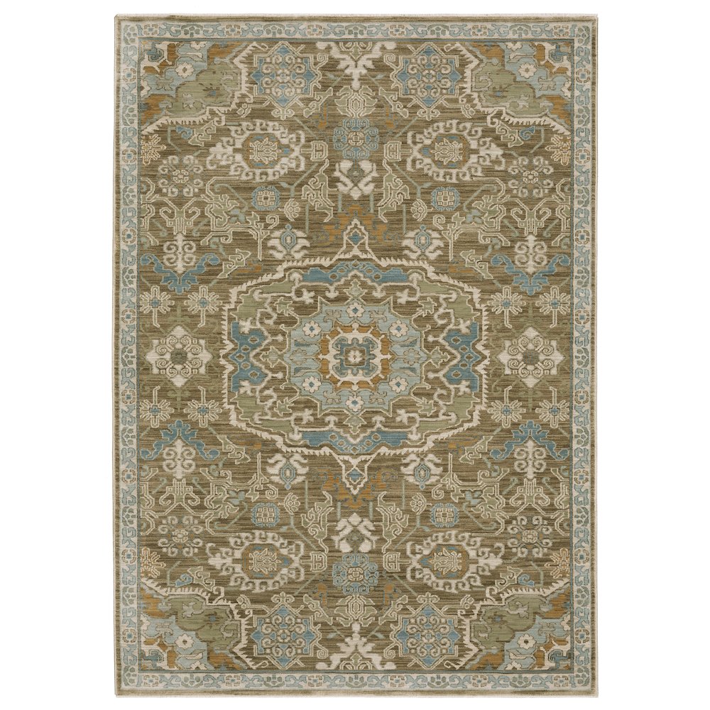 Casual Rug 2' 3" X  7' 6" Size in Brown/ Blue Color. Picture 1