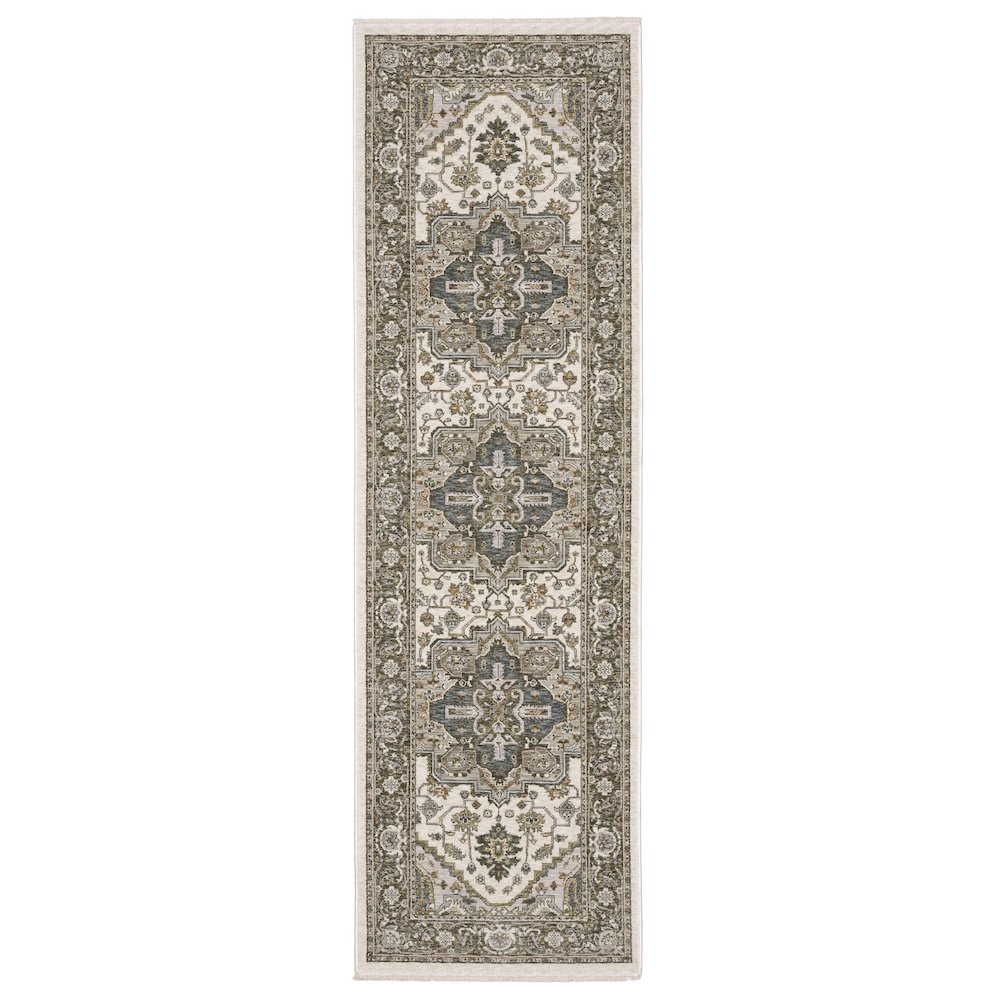 MAHARAJA Ivory 2' 3 X  7' 6 Area Rug. Picture 1