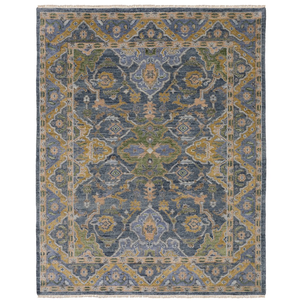 Traditional Rug 2' 6" X 10' Size in Blue/ Green Color. Picture 1