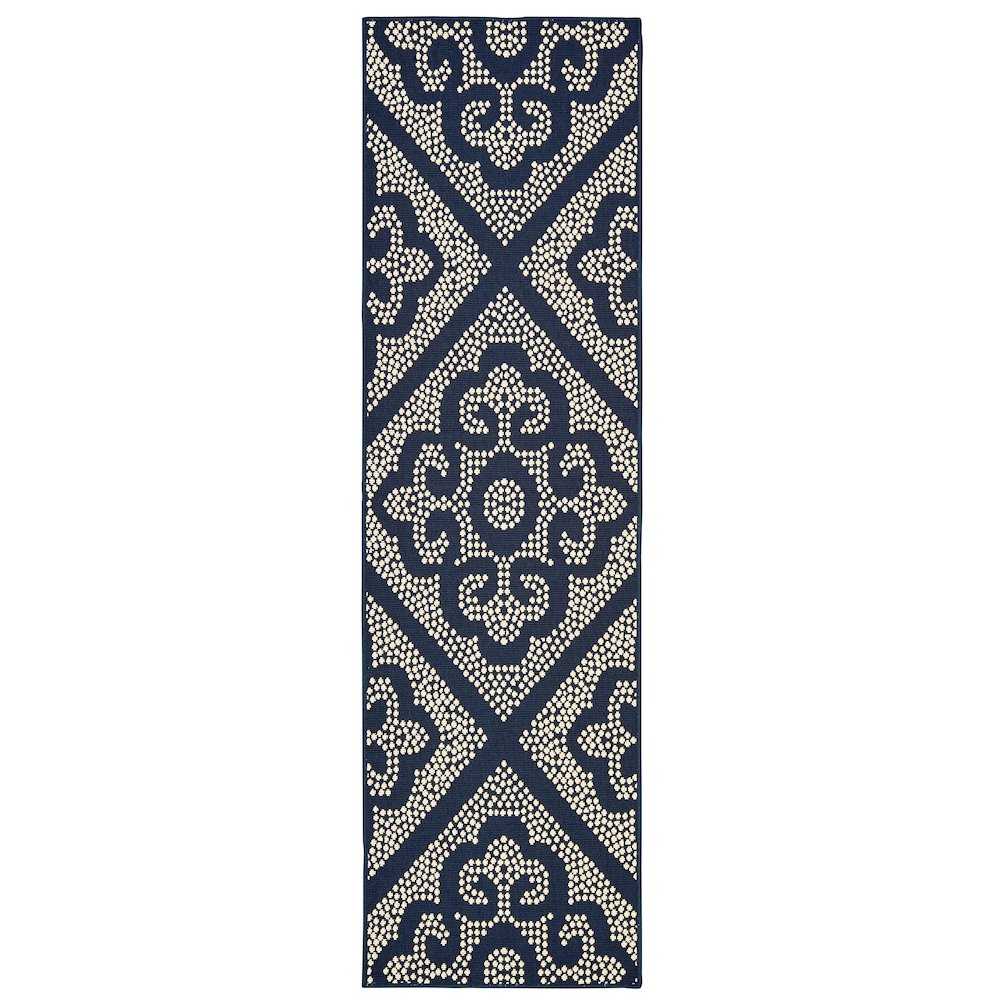 MARINA Navy 2' 3 X  7' 6 Area Rug. Picture 1