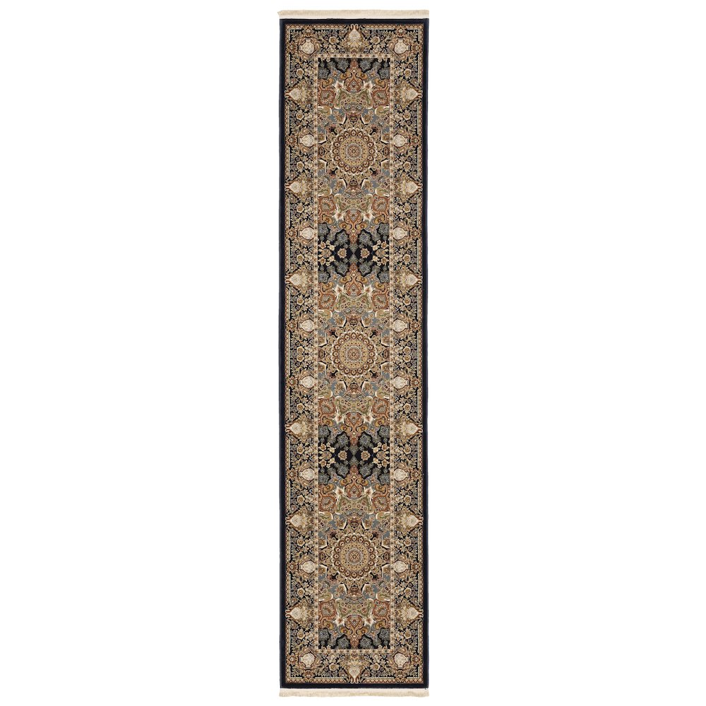 MASTERPIECE Navy 2' 3 X 10' Area Rug. Picture 1