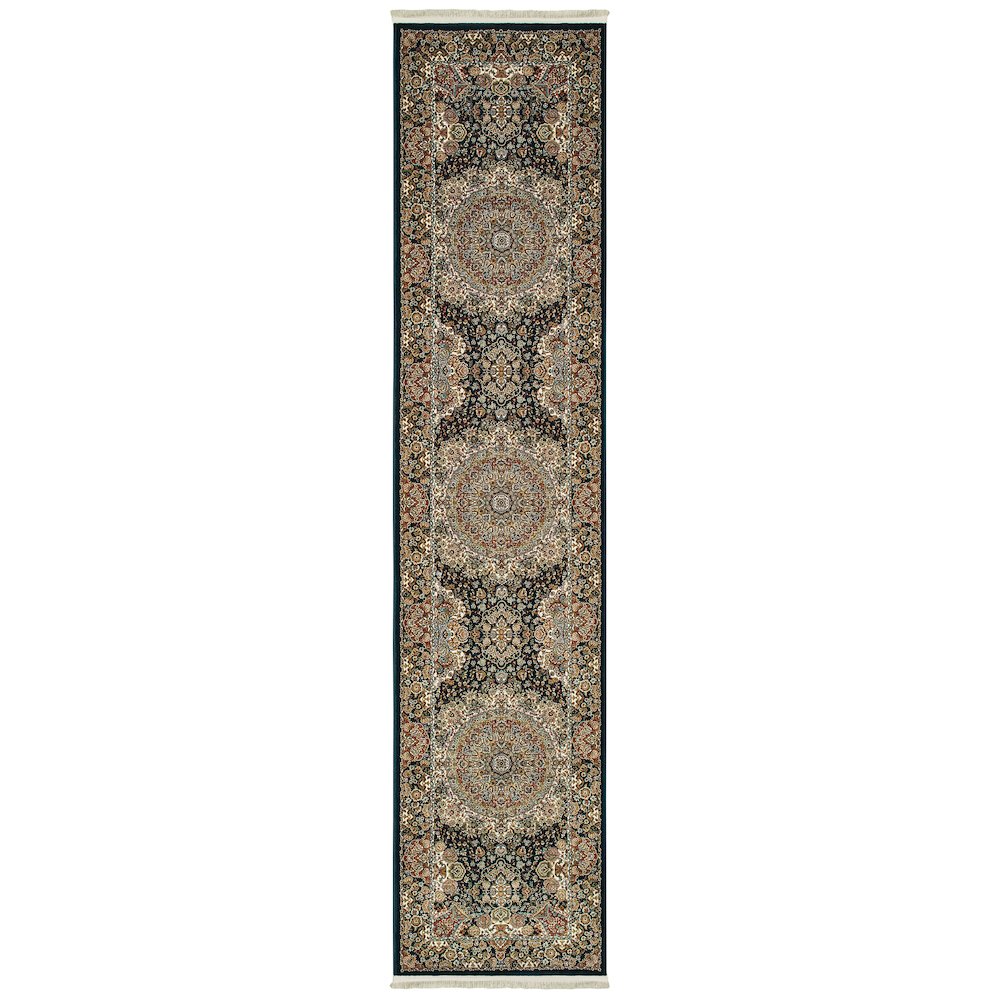 MASTERPIECE Navy 2' 3 X 10' Area Rug. Picture 1