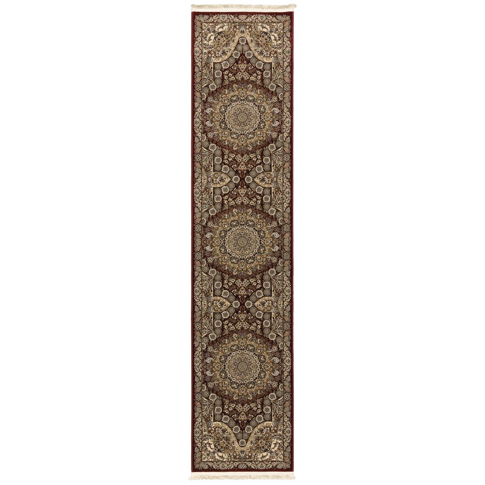 Masterpiece Runner Size Traditional Style Rug Red Color. Picture 1