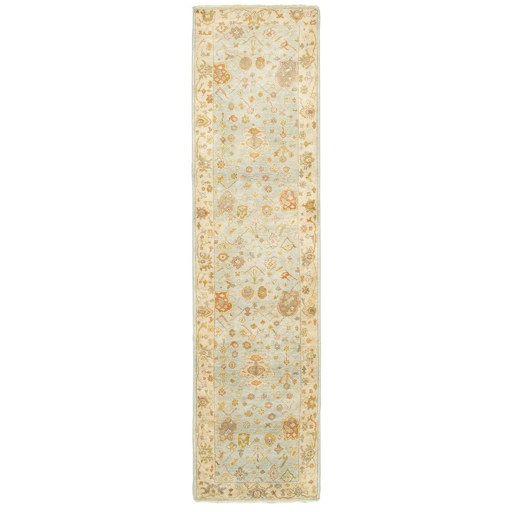 PALACE Blue 2' 6 X 10' Area Rug. Picture 1