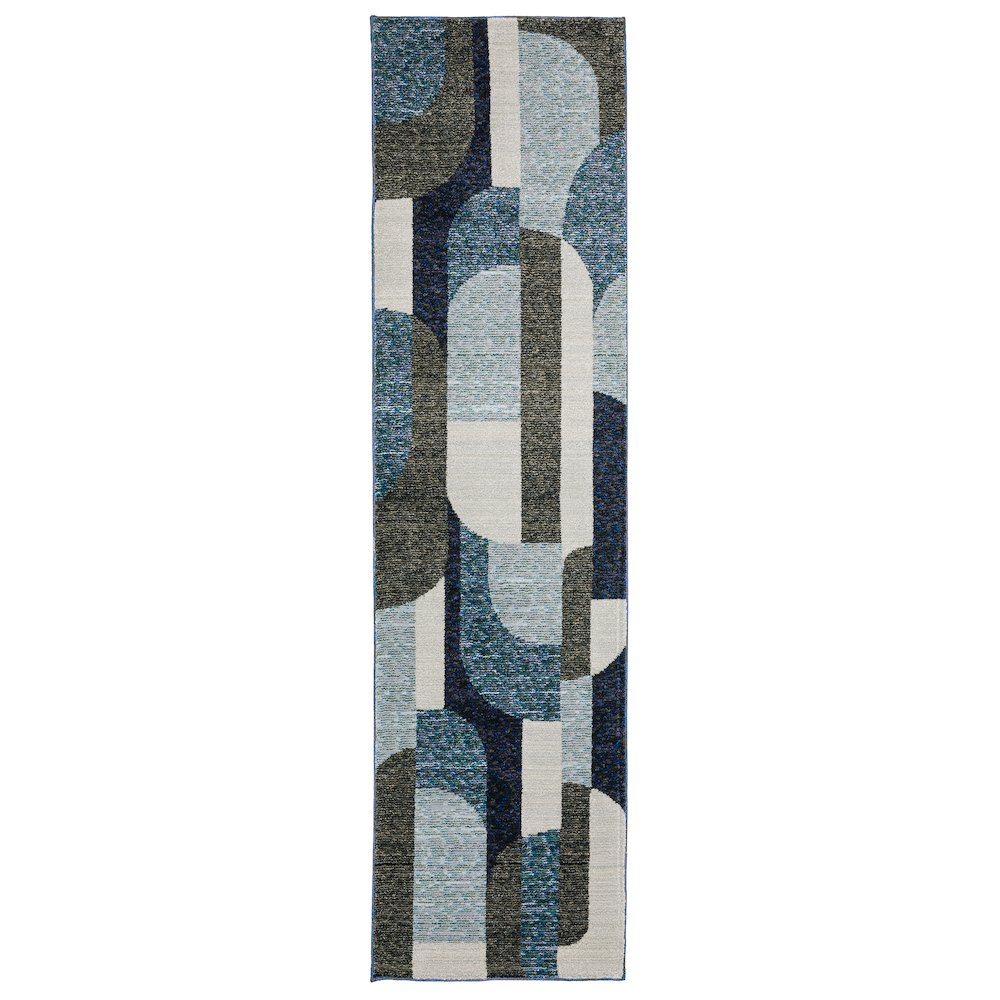STRADA Blue 2' 3 X  8' Area Rug. Picture 1