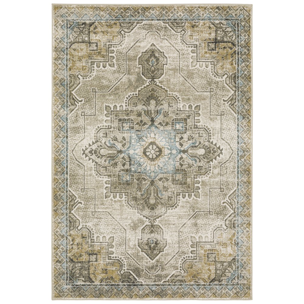 Venice 8X11 Size Traditional Style Rug Grey Color. Picture 1