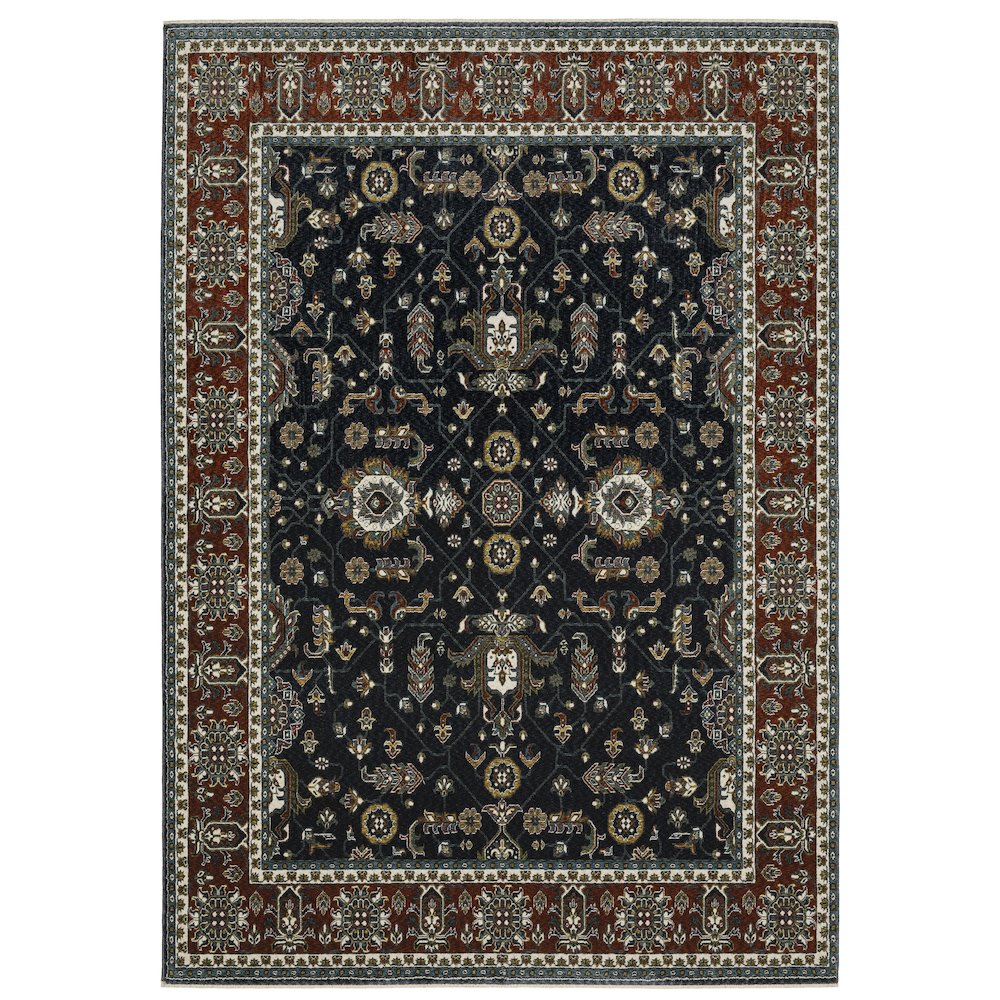 VIVIAN VI05A2' 3" X  7' 6" Navy color rug. Picture 1