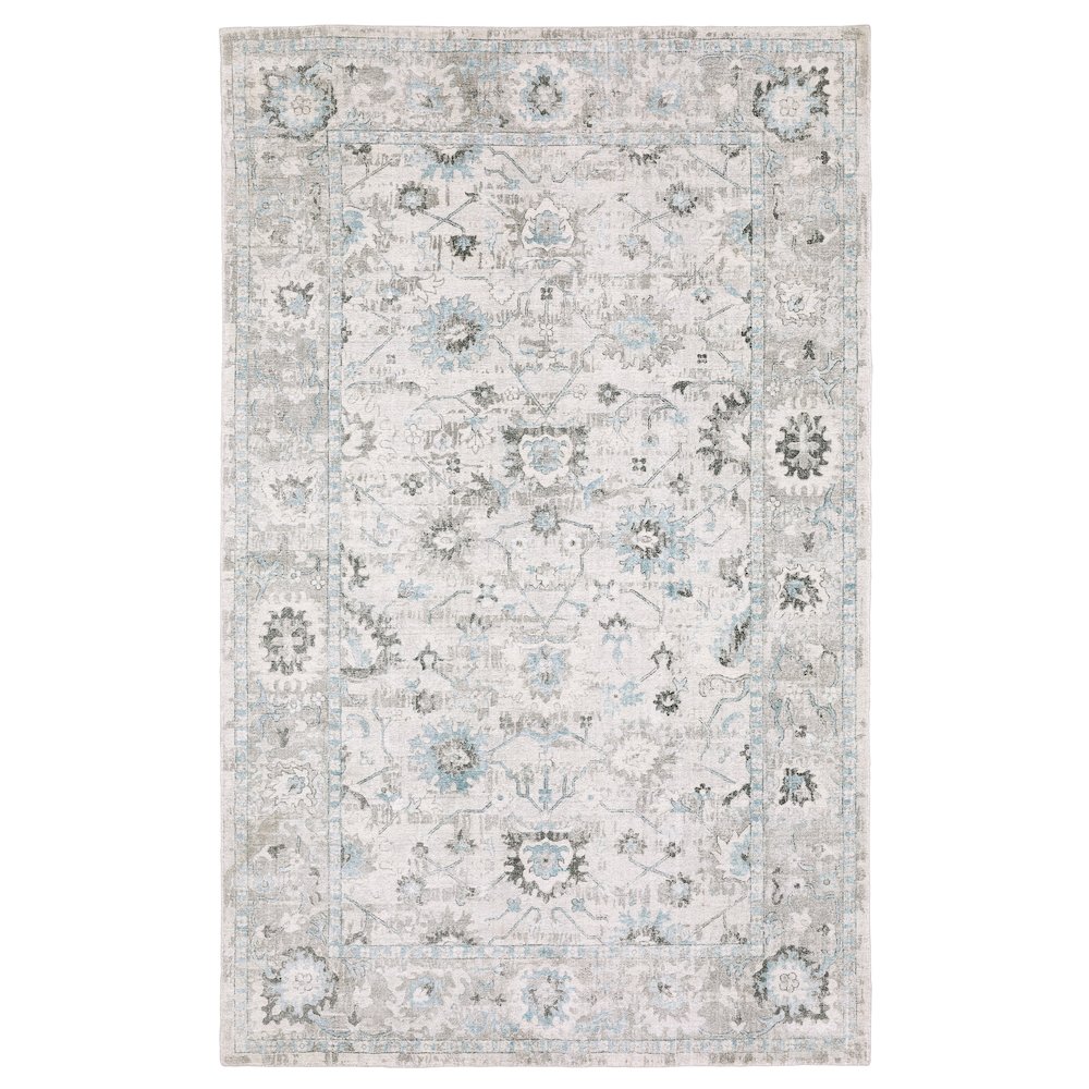 Runner Traditional Rug Made of Wool and Viscose, Ivory color. Picture 1