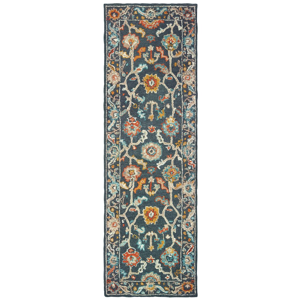 ZAHRA Blue 2' 6 X  8' Area Rug. Picture 1