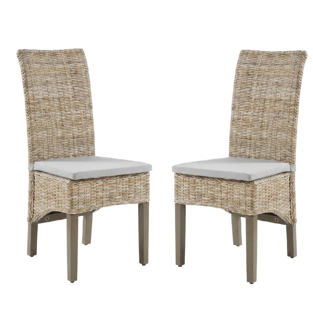 Gray dining chair set with sturdy frame and comfortable seats for dining room. Picture 1