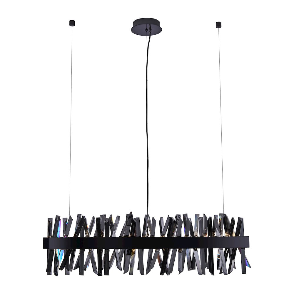 Glacier 42-in (40-watt) LED Black Nickel Wave Linear Pendant. Picture 1