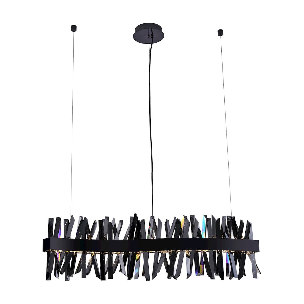 Glacier 42-in (40-watt) LED Black Nickel Wave Linear Pendant. Picture 3
