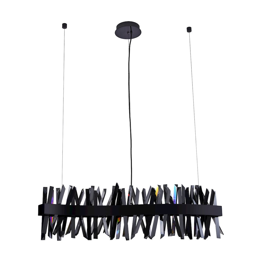 Glacier 42-in (40-watt) LED Black Nickel Wave Linear Pendant. Picture 4