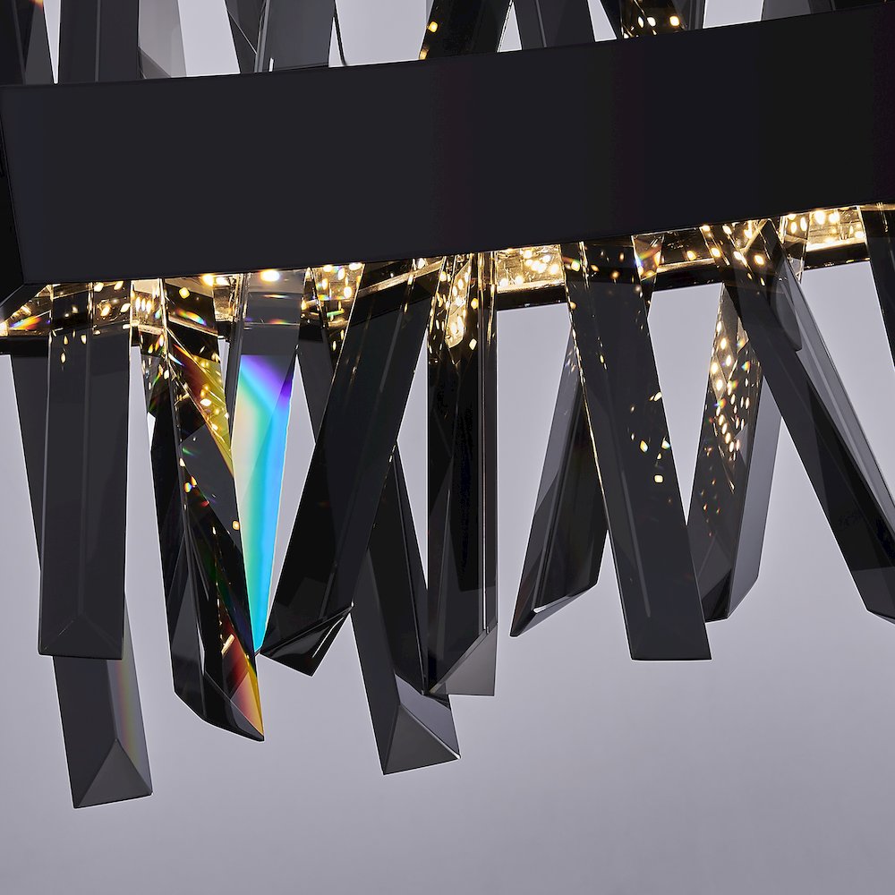 Glacier 42-in (40-watt) LED Black Nickel Wave Linear Pendant. Picture 6