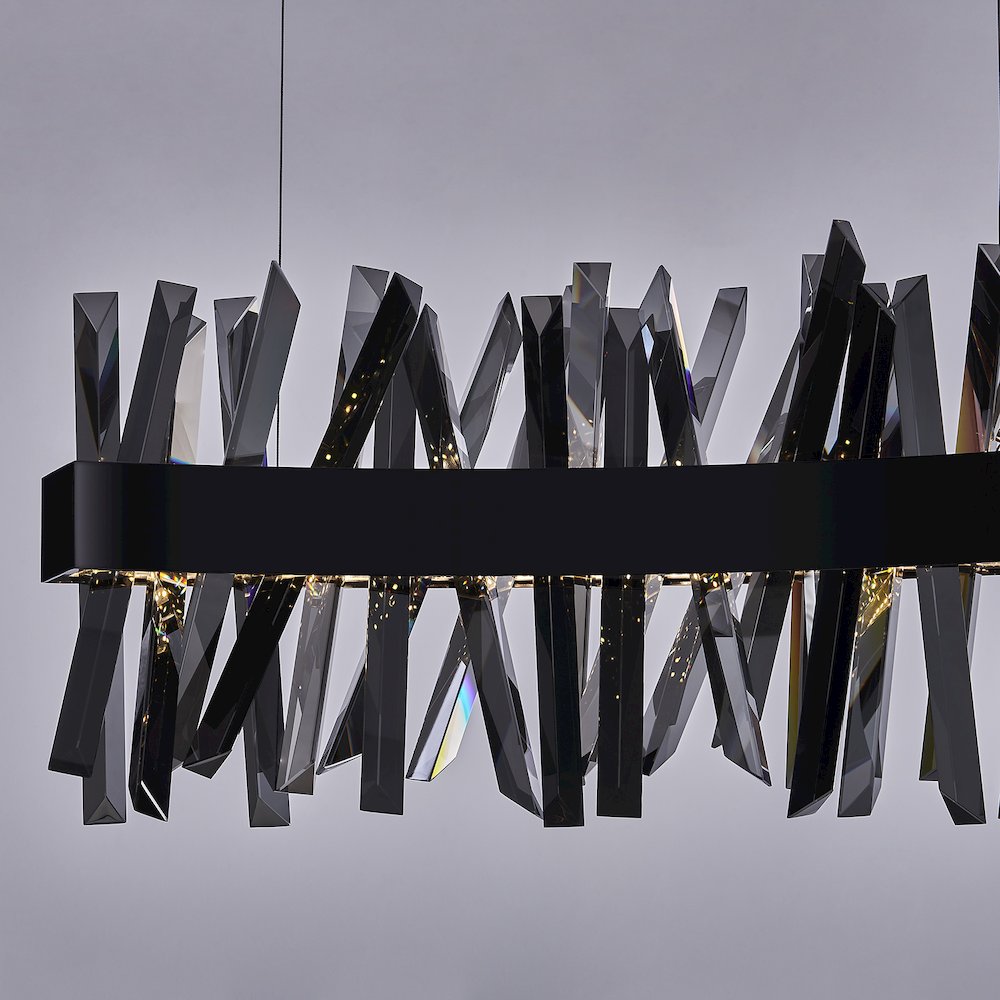 Glacier 42-in (40-watt) LED Black Nickel Wave Linear Pendant. Picture 7
