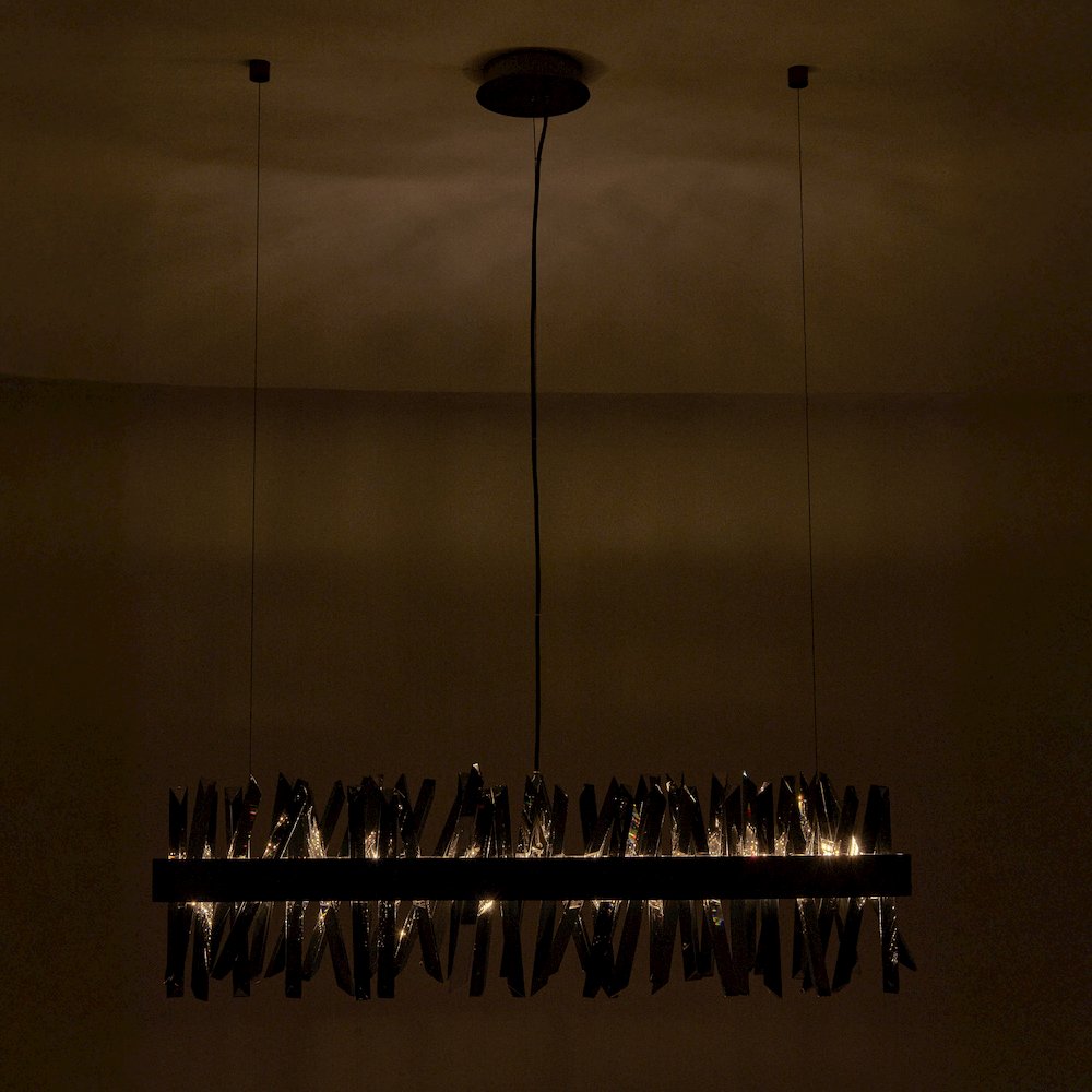 Glacier 42-in (40-watt) LED Black Nickel Wave Linear Pendant. Picture 8