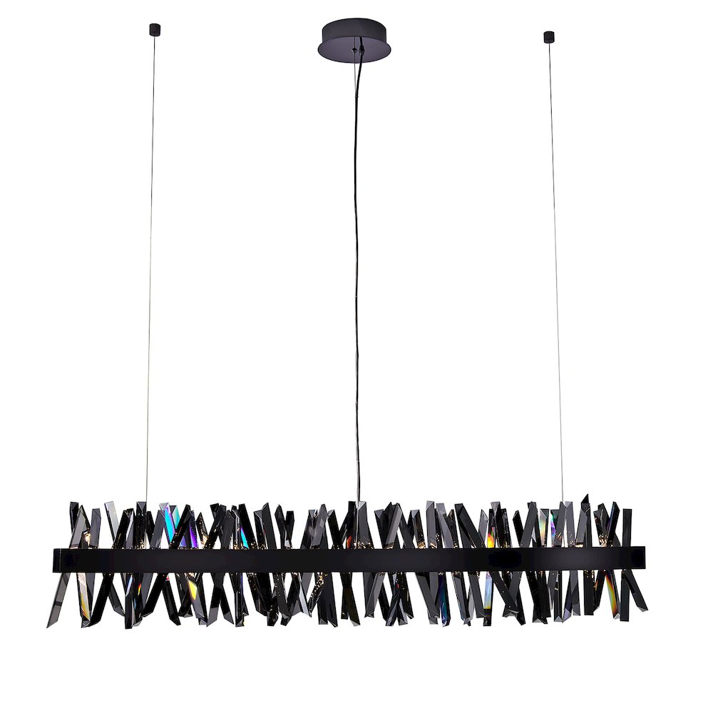 Glacier 60-in (60-watt) LED Black Nickel Wave Linear Pendant. Picture 1