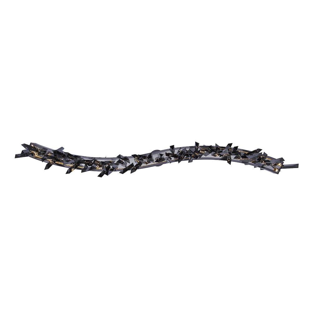 Glacier 60-in (60-watt) LED Black Nickel Wave Linear Pendant. Picture 2