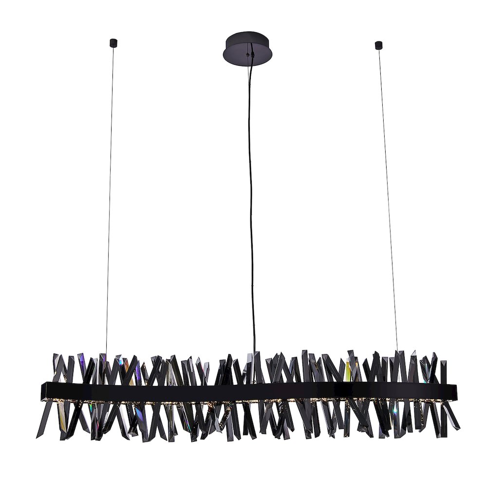 Glacier 60-in (60-watt) LED Black Nickel Wave Linear Pendant. Picture 3