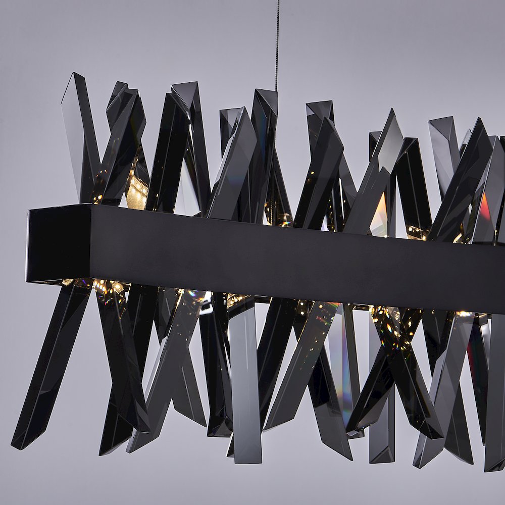 Glacier 60-in (60-watt) LED Black Nickel Wave Linear Pendant. Picture 4