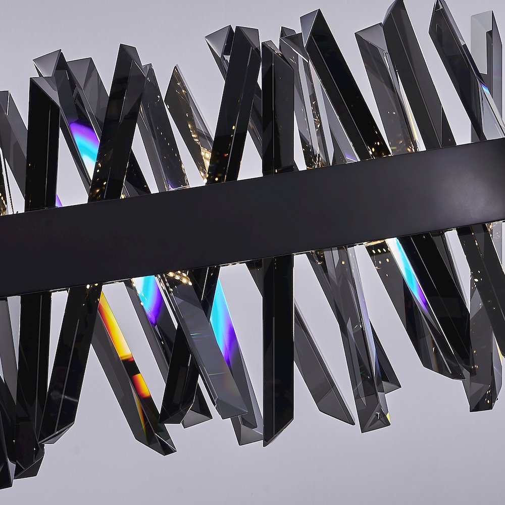 Glacier 60-in (60-watt) LED Black Nickel Wave Linear Pendant. Picture 6