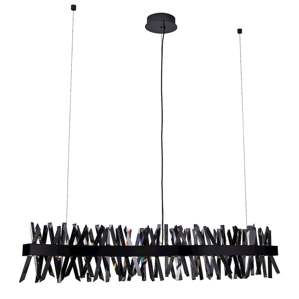 Glacier 60-in (60-watt) LED Black Nickel Wave Linear Pendant. Picture 7