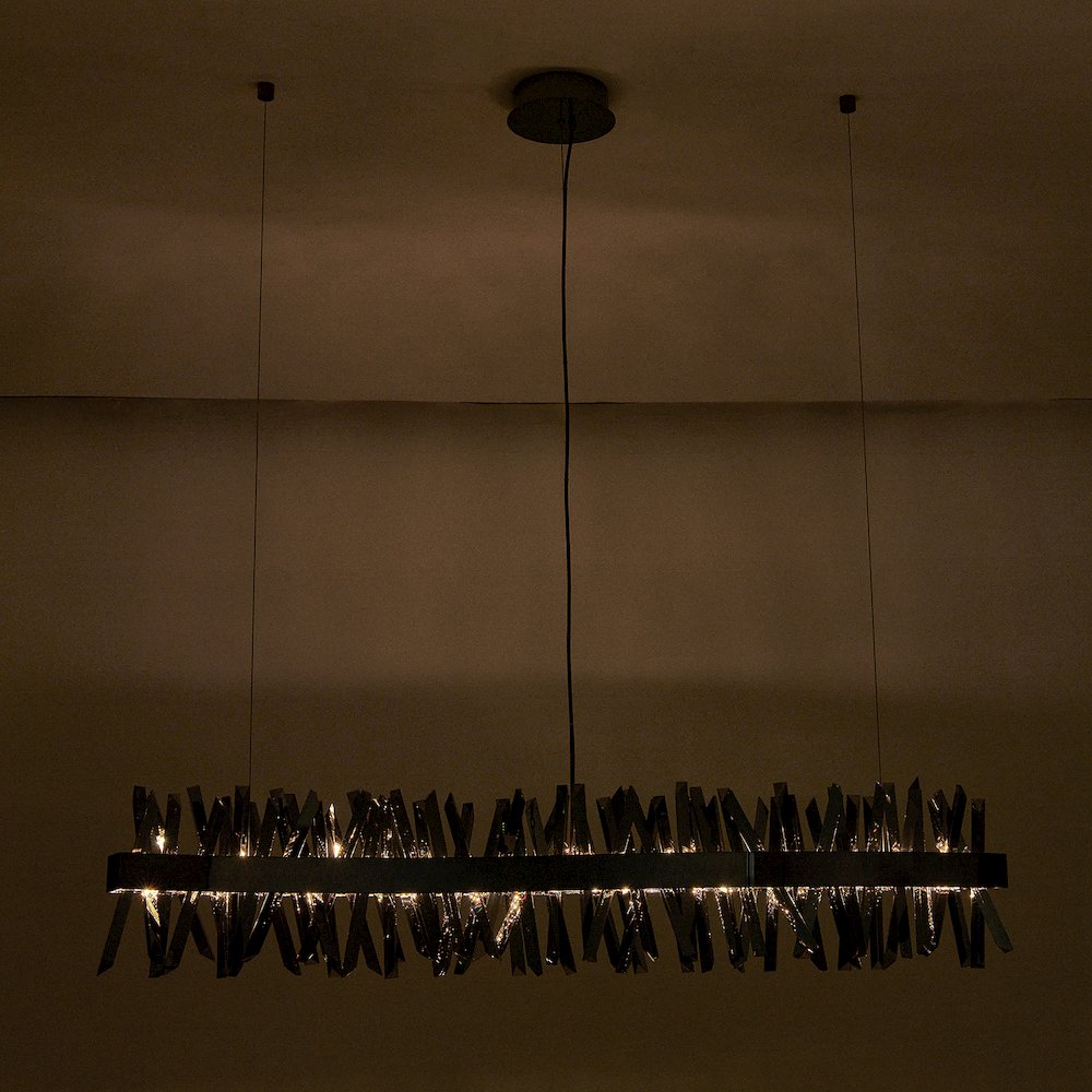 Glacier 60-in (60-watt) LED Black Nickel Wave Linear Pendant. Picture 8