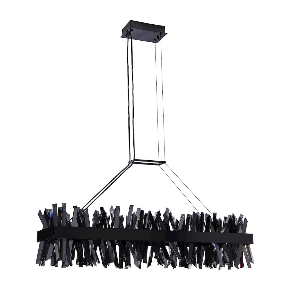 Glacier 48-in (108-watt) LED Black Nickel Rectangular Linear Pendant. Picture 2