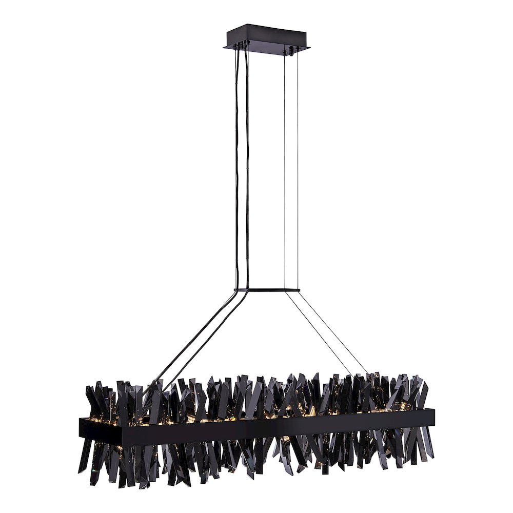 Glacier 48-in (108-watt) LED Black Nickel Rectangular Linear Pendant. Picture 8