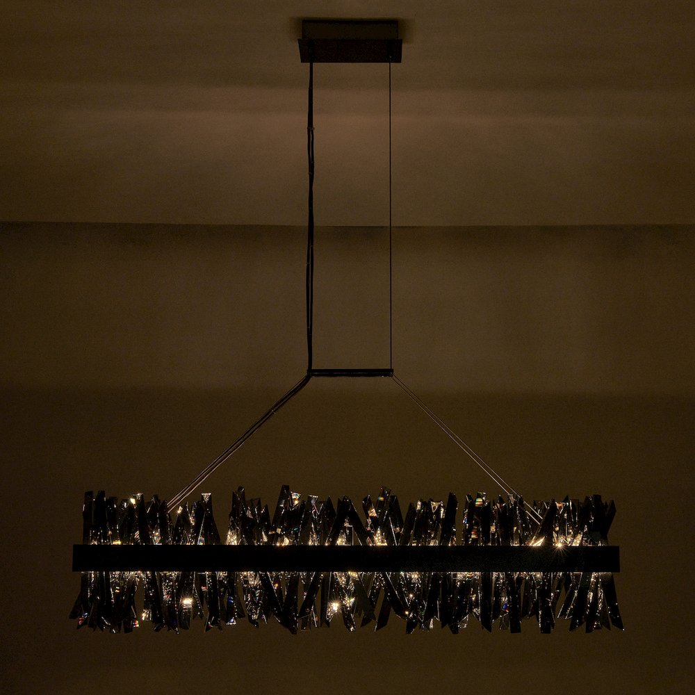 Glacier 48-in (108-watt) LED Black Nickel Rectangular Linear Pendant. Picture 9