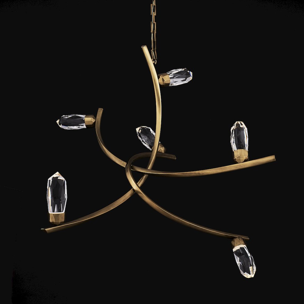 Bilancia 36-in (21-watt) LED True Brass Chandelier. Picture 4