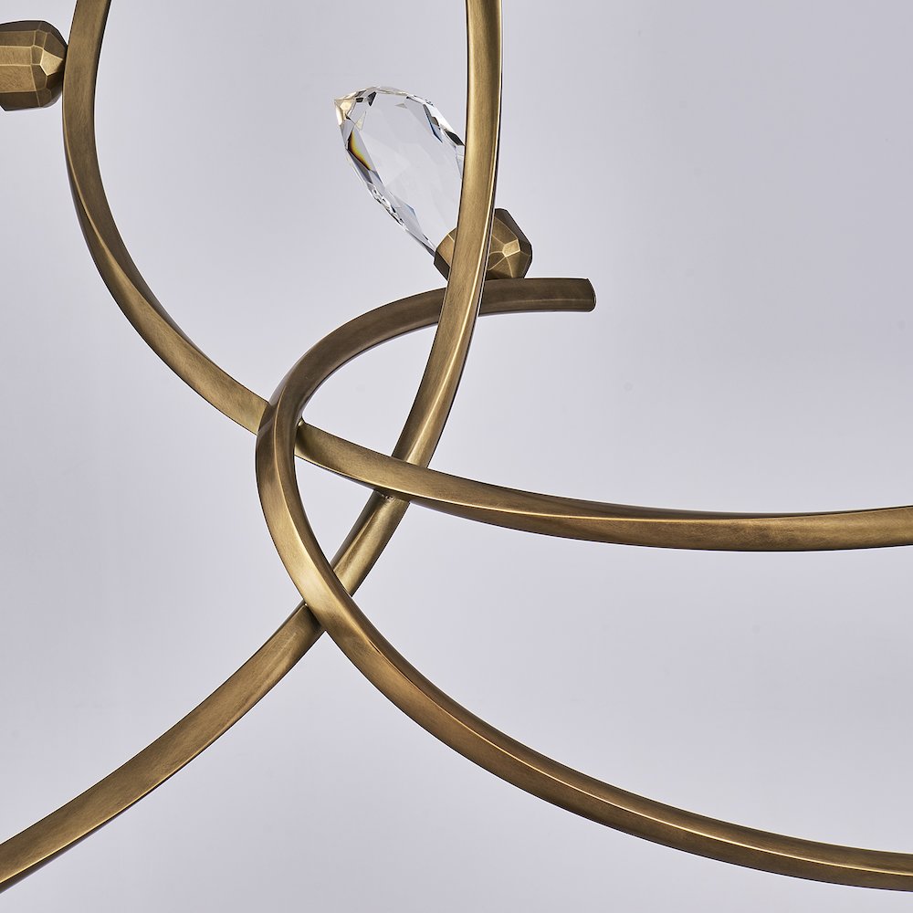 Bilancia 36-in (21-watt) LED True Brass Chandelier. Picture 6