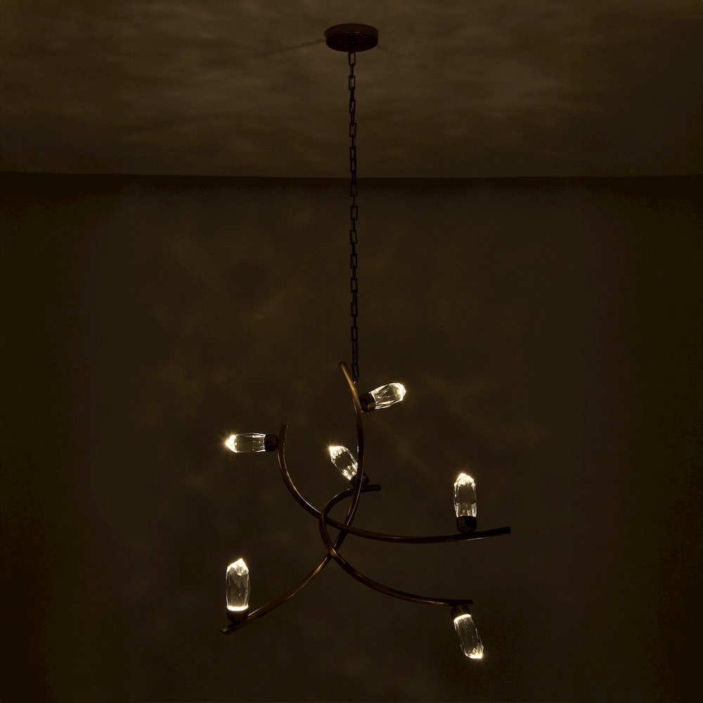Bilancia 36-in (21-watt) LED True Brass Chandelier. Picture 8